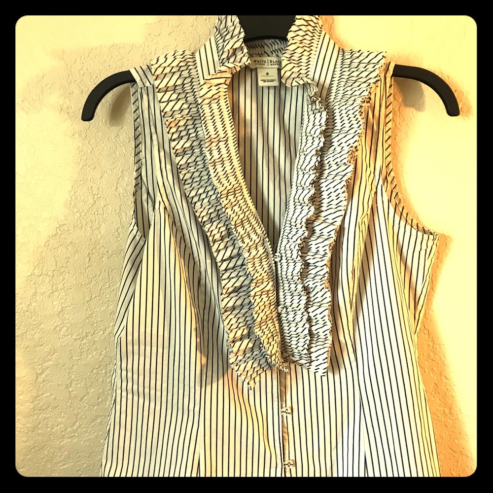 Pin striped ruffled blouse
